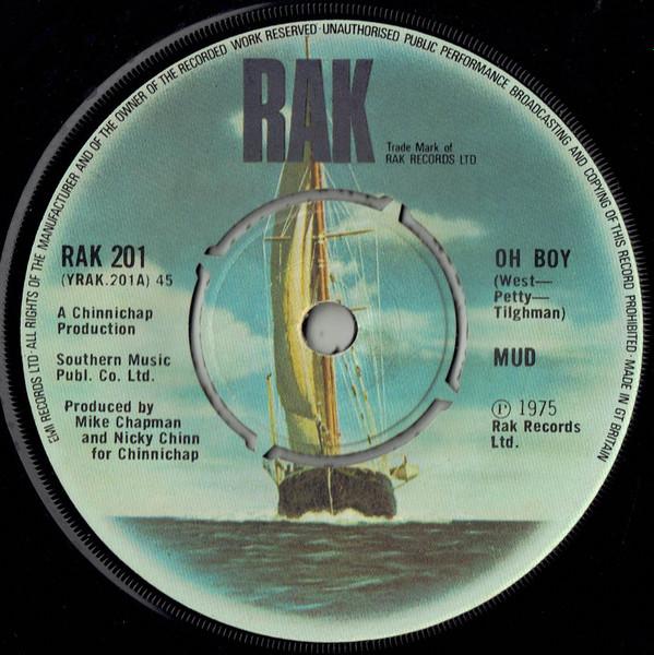 7inch Record MUD - Oh Boy RAK201 RAK 1975 UK Rock Used