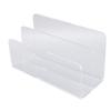 Mail Sorter Transparent Acrylic Multifunctional 2 Compartments Desktop Letter Holder with Anti Slip Base for Envelope