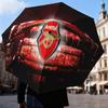 Arsenal Football Club Crest Automatic Folding Umbrella - 8-Rib Travel Umbrella with Auto Open/Close & Portable Gifts for holidays or birthdays