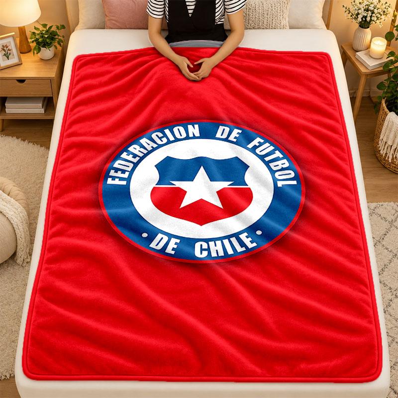 Flannel BlanketChilean National Team Warm Soft Throw Blanket for Indoor Sofa Bed Living Room Use