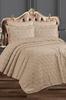 Azra King Bedspread Set 3pcs, Coverlet 240x260, Pillowcase 50x70, Double Size, King Size Beige
