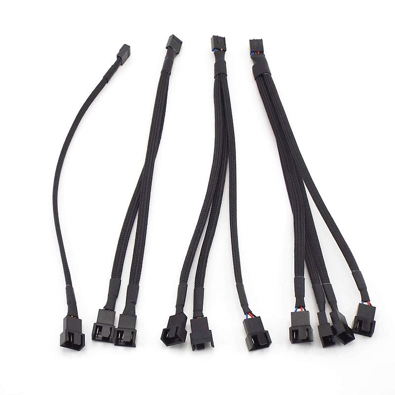 PWM Splitter 1/2/3pin 4pin Adapter Cable CPU Fan Splitter PC Extension Power Cable 1 To 1/2/3/4 Ways Cord