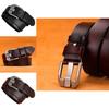 Classic Twolayer Leather Belt For Men With Geometric Design And Alloy Buckle