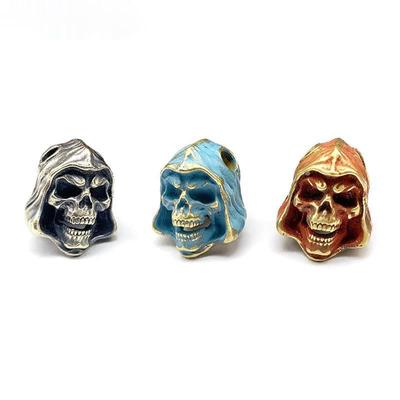 Латунь Смерть Скелет Голова Нож Ручной Работы Бусины Ремешок Подвески Ювелирные Изделия Открытый EDC Подвески DIY Паракорд Брелки Аксессуары