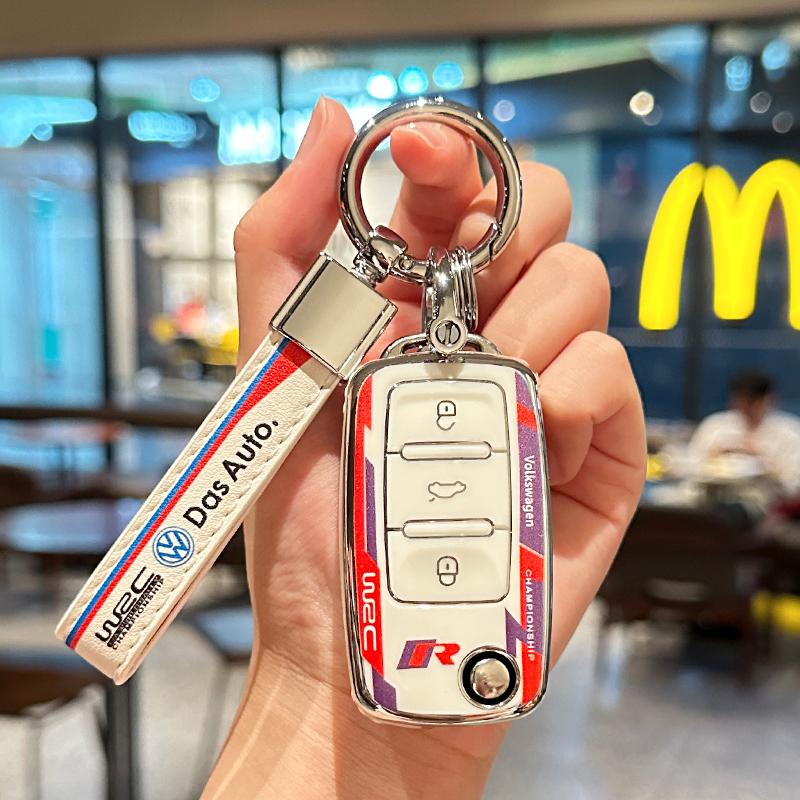 Для VOLKSWAGEN ТПУ Чехол-оболочка для складного автомобильного ключа For Volkswagen VW Polo Golf Passat Tiguan Beetle Caddy T5 Up Eos Брелок