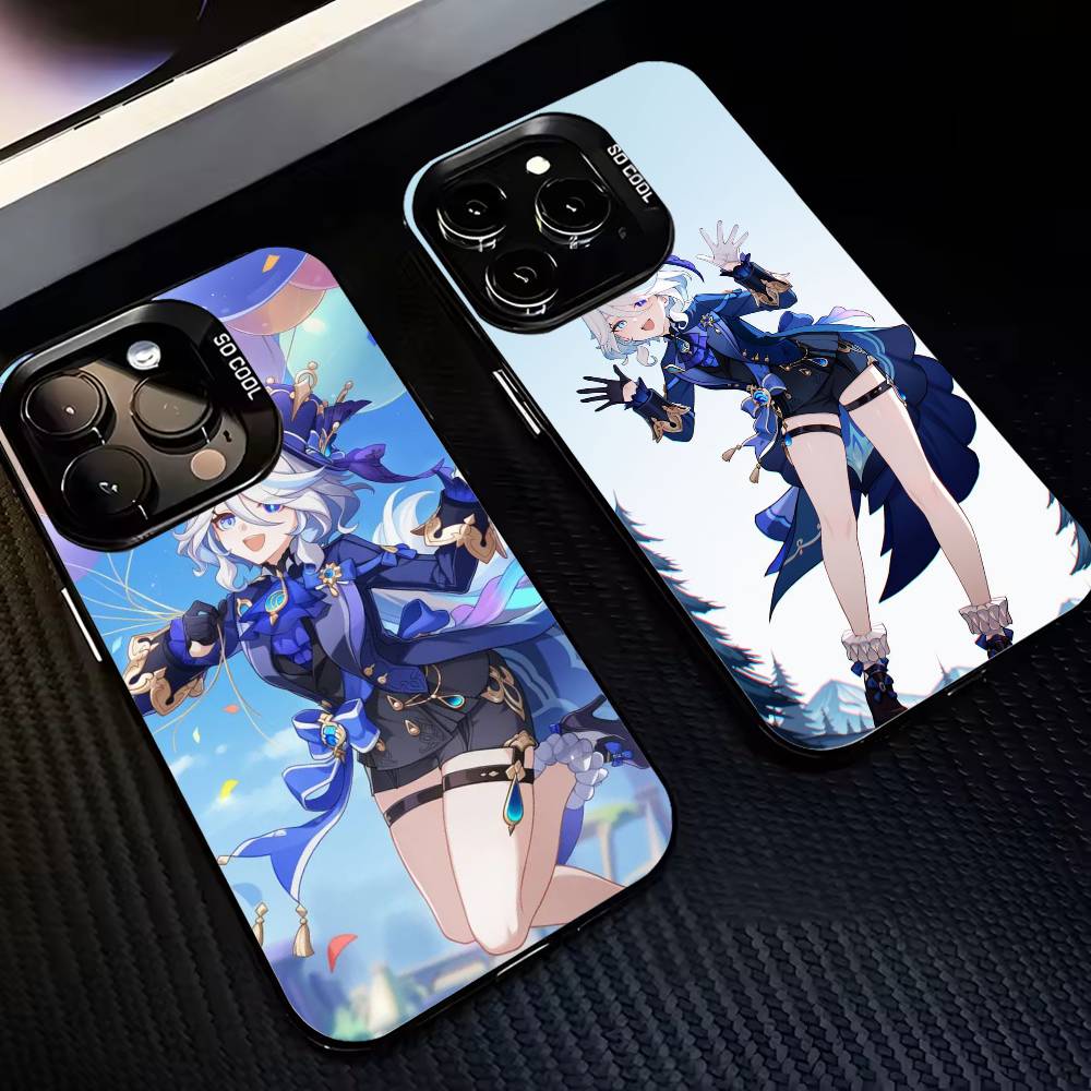 G-Genshin милая F-Furina I-Impact-fgi Чехол для телефона для iPhone 17,16,15,14,13,12,11 Plus,Pro Max,XS, Цветной Серебристый Черный Чехол