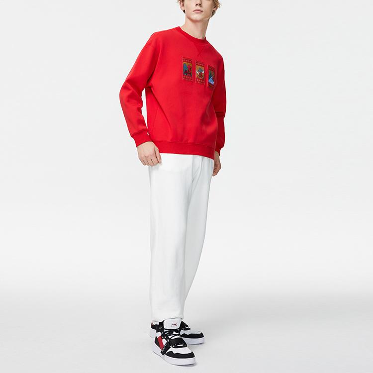 Свитшоты Li Ning Мужские Красные С круглым вырезом Умеренный Обычный AWDR021-2