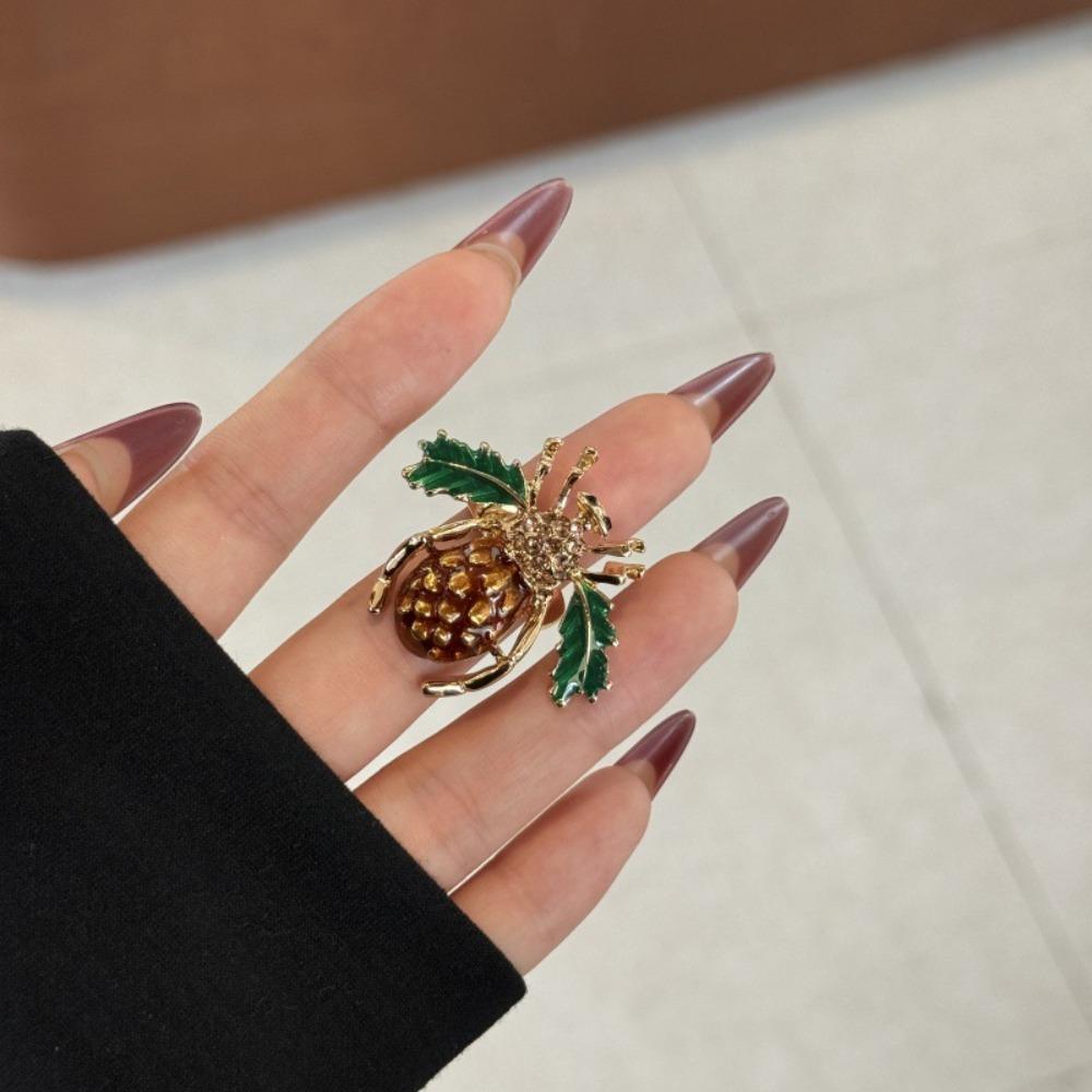 Geometric Insect Drip Oil Ring Korean Style Chunky Enamel Ring Personality Enamel Fruit Ring  Gift