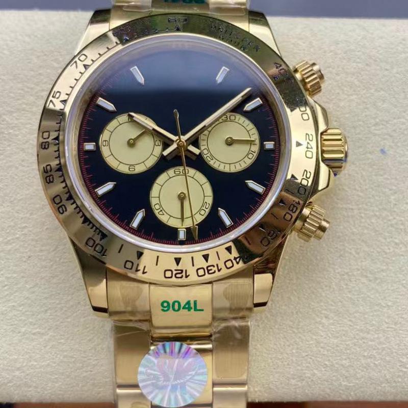 Мужские автоматические механические часы Rolex Daytona 40 мм, многофункциональные, с инкрустацией бриллиантами.
