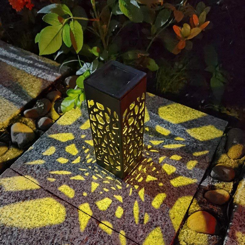 Solar Powered Hollowed Out Lawn Lights Waterproof Outdoor Decorative Light for Garden Patio Yard Courtyard Pedestrian Walkway