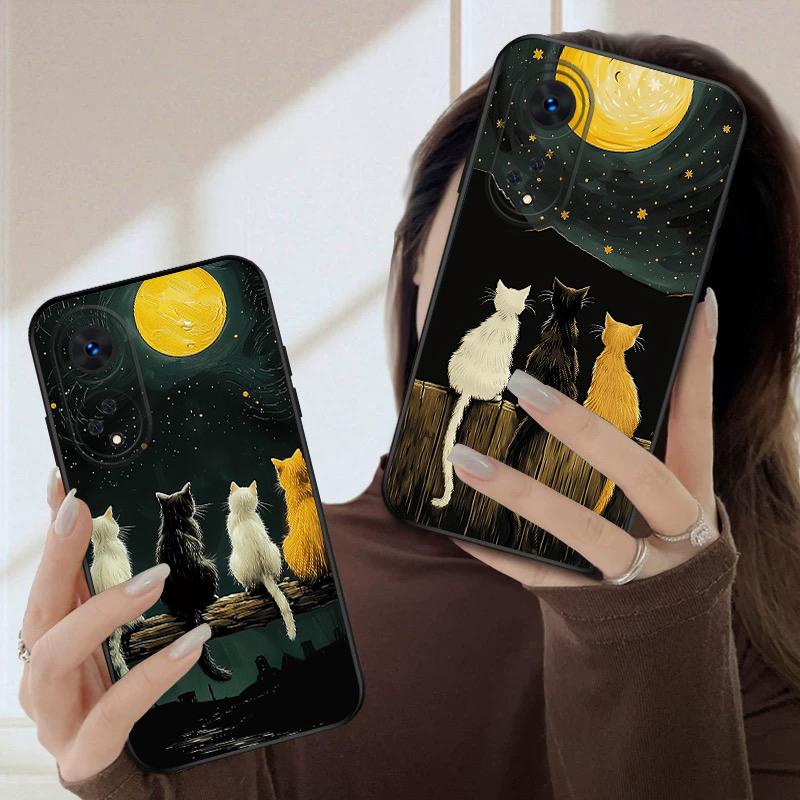 Фон Кошка Для Oppo A98 54s 17 A96 40 60 80 58 79 74 Reno 10 4Z 5G 5 Lite Find X 2 3 8 Pro 13 12 силиконовый мягкий чехол для телефона