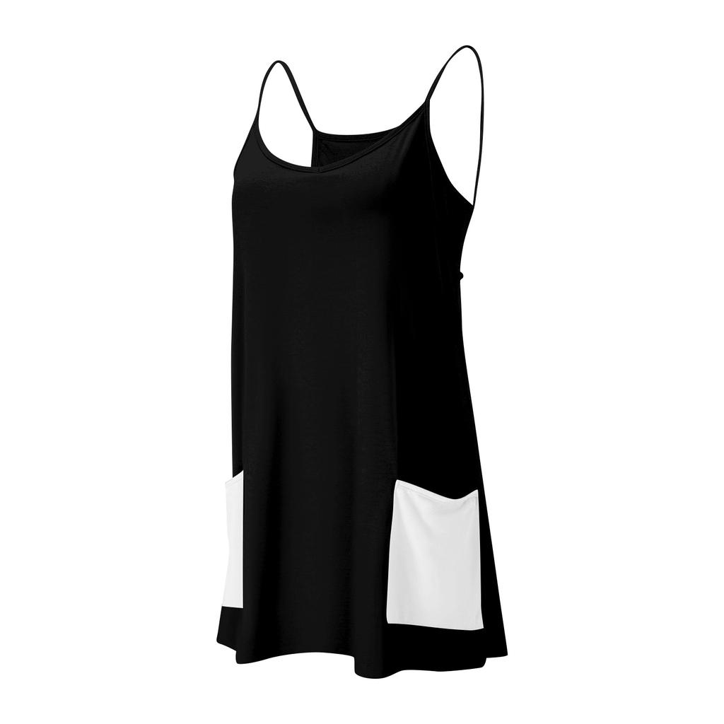 Womens Tennis Dress Workout  Dress With Shorts Sleeveless Spaghetti Straps Golf Athletic Dresses