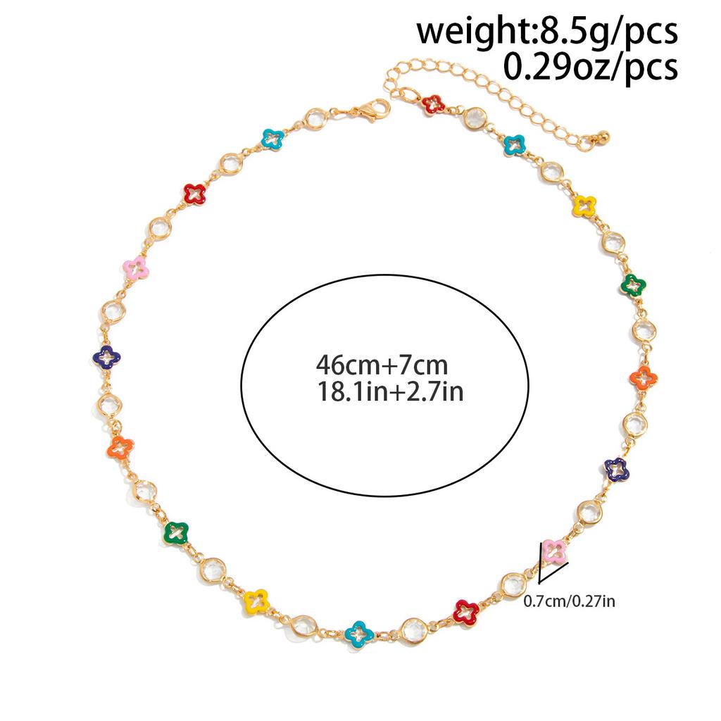 Hip-Hop Niche Colorful Pentagram Crystal Necklace for Men High-End Niche Collarbone Chain Men's Jewelry