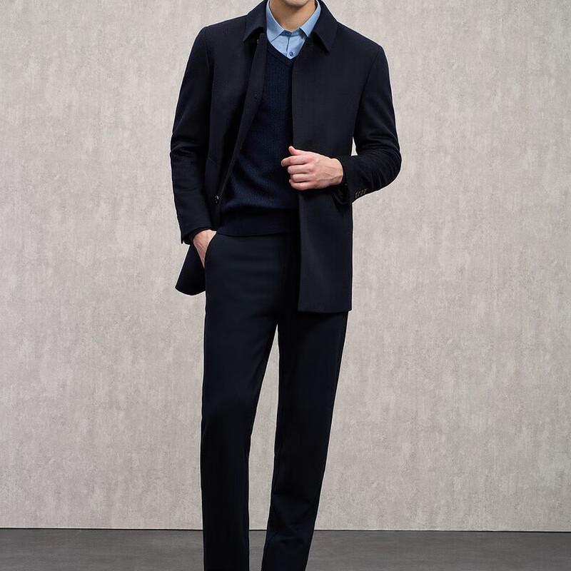 Мужское роскошное длинное шерстяное пальто EMZ 9E7500212