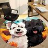 1PC Puppies Flowers Office Round Area Rug,  Mat Suitable ForOffice, Under Office Chairs Bedroom Living Room Home Decor, Room Deco