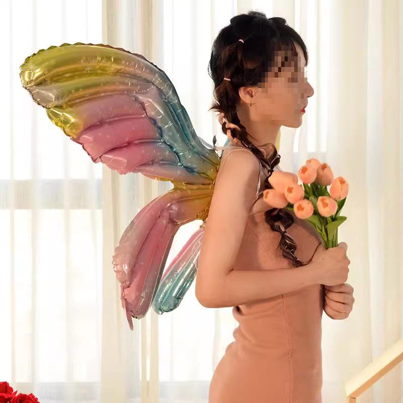 Gradient Rainbow Balloon with Crown for Girl's First Birthday Party Background Decoration