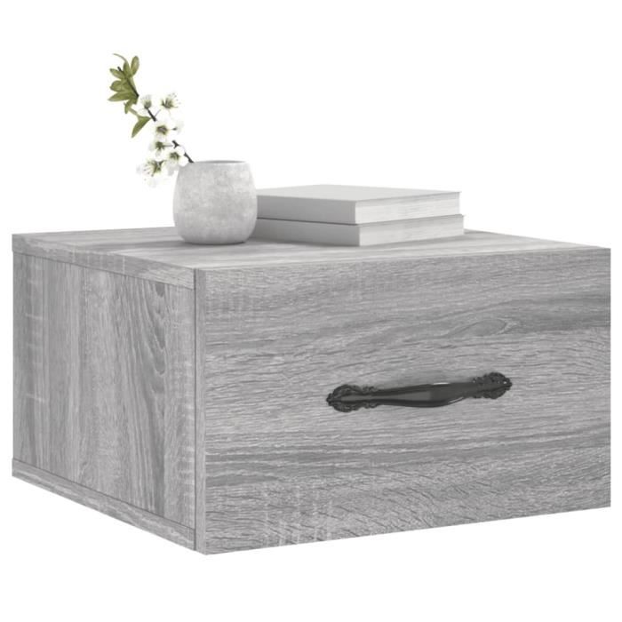 VidaXL Table de chevet murale sonoma gris 35x35x20 cm 829816