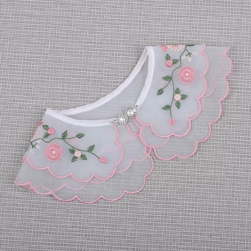 Мода 2023 года, женская, для девочек, кукла Лолита, шаль, поддельный воротник, вышитое ожерелье, лацкан, блузка, накидка на плечо, короткая накидка, поддельный воротник