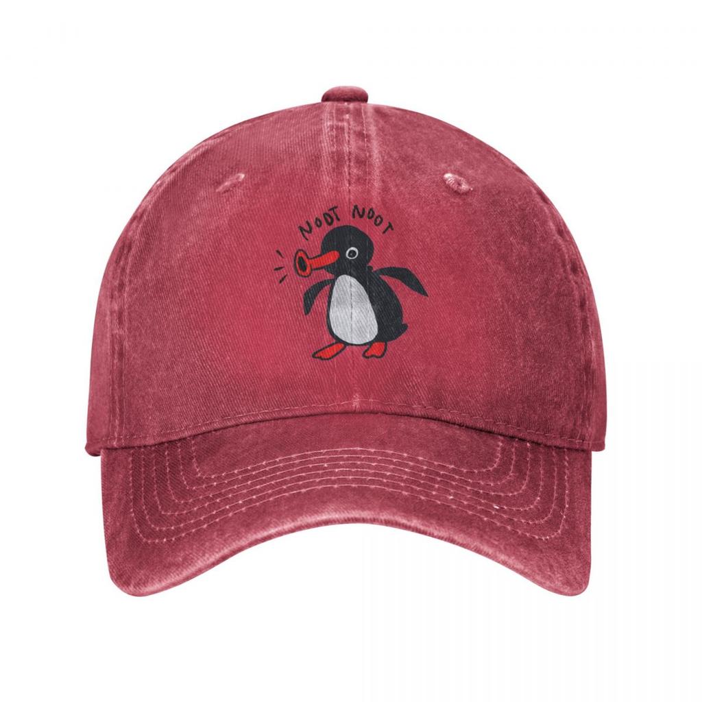 Noot Noot Pingu Retro Funny Baseball Cap Vintage Distressed Denim Snapback Hat Unisex Women Outdoor Summer Adjustable Fit Caps Hat