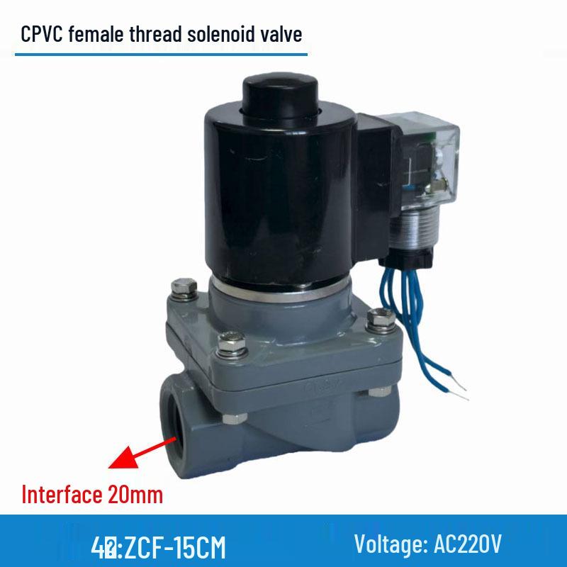 CXFY Energy-Saving Waterproof CPVC Solenoid Valve for Strong Acid and Sulfuric Acid in Chemical Industry