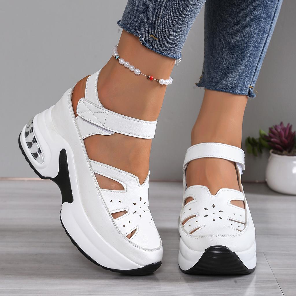 Summer Closed Toe Female Sandals Fashion Plus Size Casual Shoes Hollow Out Light Comfortable Platform Sandals