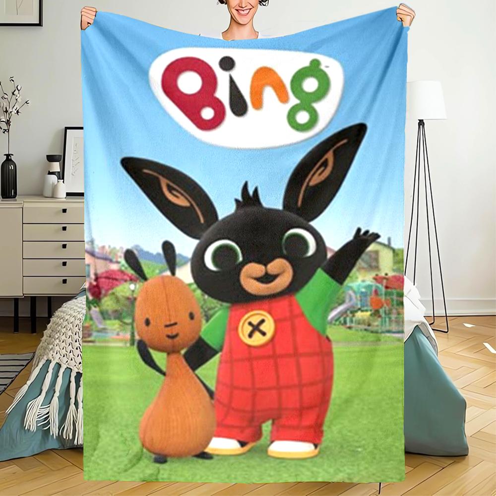 Bing Theme Printed Blanket - Perfect for Couch, Bed, Travel & Outdoor Use | Machine Washable, Cozy & Durable.