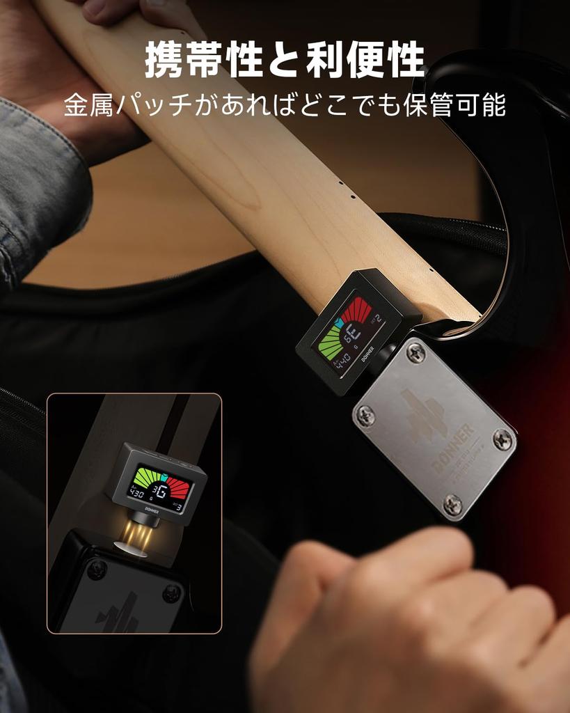Donner Tuner Magnetic Clip Type Color Display High Precision for Black Guitar/Ukulele/Bass/Violin DT-10