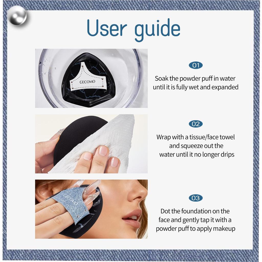 GECOMO Спонж для макияжа - Горячая новинка, хлопковый спонж для безупречного нанесения и растушевки