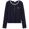 Gap Женский топ-henley с вышивкой логотипа