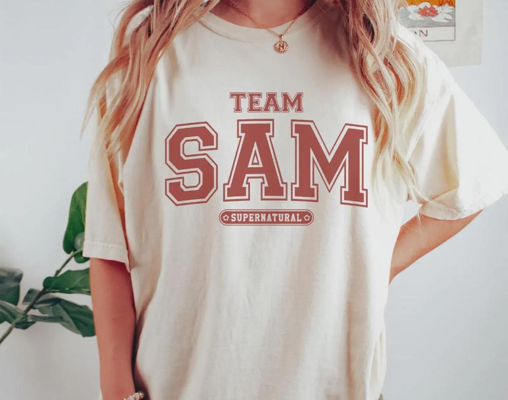 Team Sam Supernatural TShirt Winchester Gift Tee Clothing Graphic Short Sleeve Shirt Unisex Unisex Women AllSeason