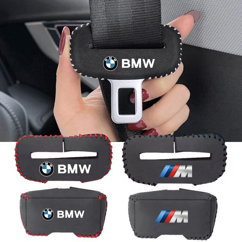 BBJL7 For BMW X1 X3 X4 X5 E39 M1 M2 M3 Sticker Safety Belt Buckle Cover for Anti-collision and Anti-scratch Protection Leather Cover