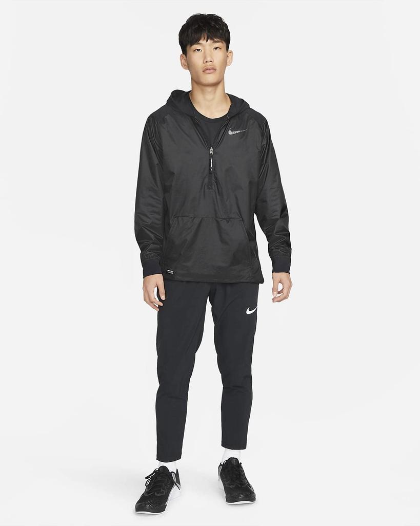 Nike PRO Плотный тренировочный худи с молнией на половину и сетчатой подкладкой, размер XL, мужской, DM5537, (176-185см), Черный,