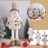 Christmas Snowman Telescopic Doll Knitted Elk Snowman Doll Window Scene Decoration Christmas Ornaments