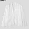 INCERUN 2PCS Men Spring Long Sleeve V Neck One Button Shirts Pants Sets