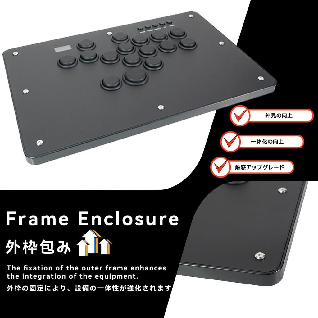 TIKITAKA FTG Deluxe Серия D16 Версия с улучшенной рамой Panda Axis V2 Премиальный контроллер с нейлоновыми кнопками и рычагом без кнопок 12 мм Ультратонкий SF6 Игра Street Fighter