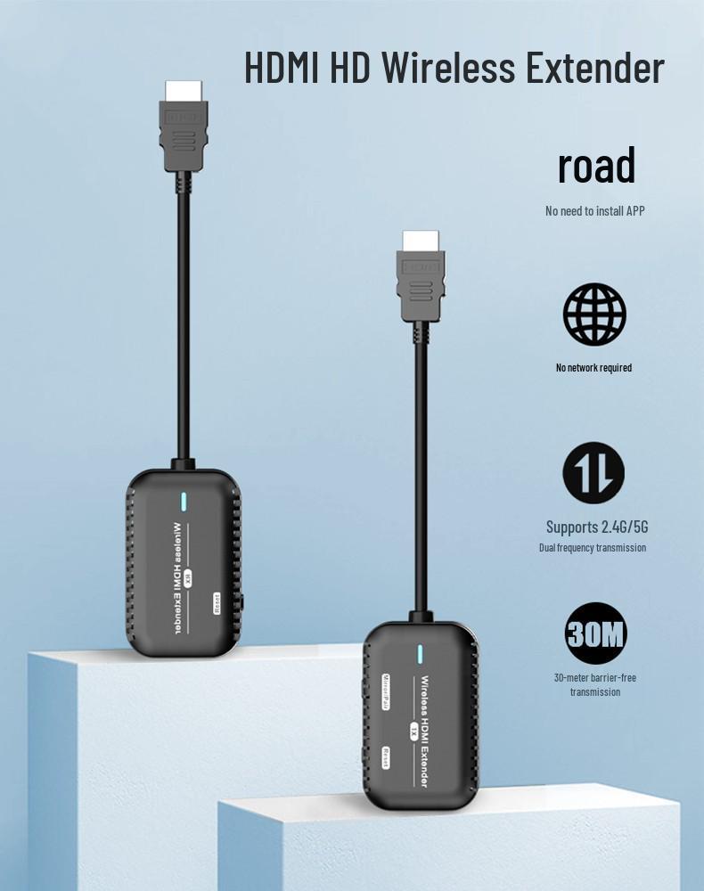 Беспроводной HDMI видеопередатчик 30 м Удлинитель высокой четкости для демонстрации экрана на конференции