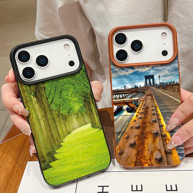 Чехол с принтом «Горные волны» для iPhone 17 18 Pro Max Силиконовая крышка с текстурой кожи для iPhone 16 15 14 13 Pro Max 16E 17E