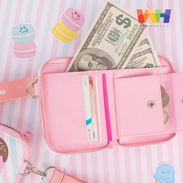 Кошелек на ремешке на молнии, кошелек открытого типа для девочек-студенток