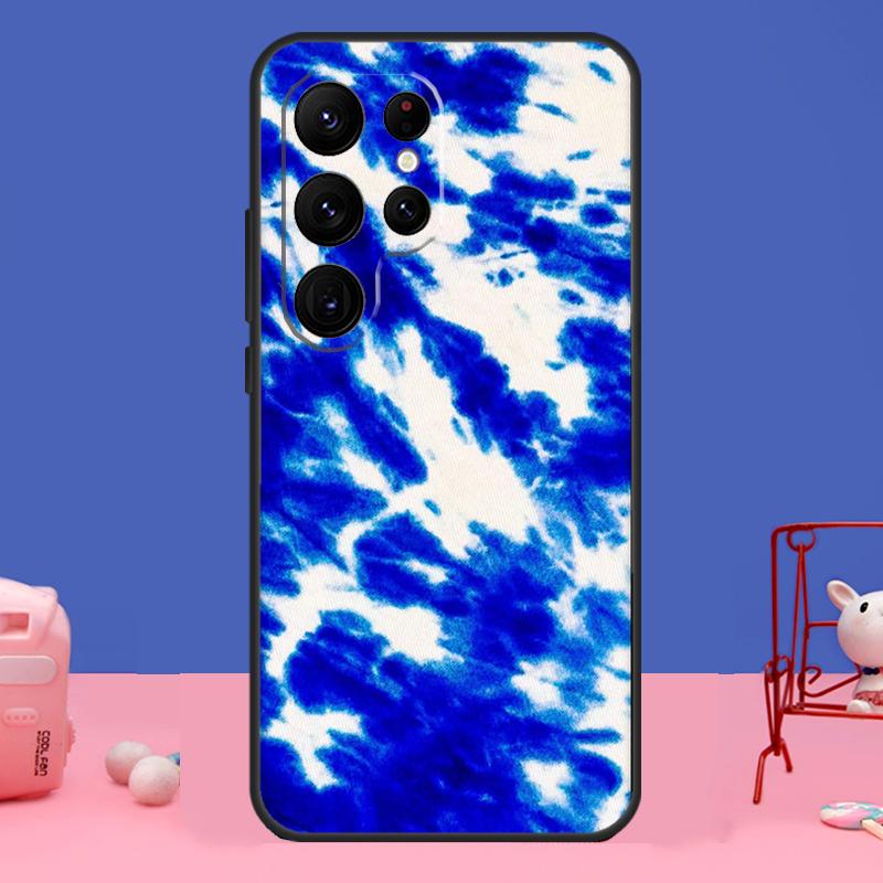 Синий чехол Tie Dye Groovy Shroom Patchwork для Samsung Galaxy S24 S23 S22 Ultra S20 S21 FE Note 20 S8 S9 S10 Note 10 Plus Cover