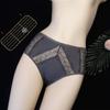 Mid Waist Minimalist Lingerie Women's Sexy Hollow Lace Underwear Ice Silk Breathable Triangle Panties