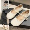 Mary Jane Shoes Girl 2025 New Flat-bottomed Soft-soled Soft Leather Single Shoes Summer and Autumn with Skirts Fairy Gentle Small Leather Shoes
