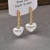 2026 Модные серьги-подвески с сердцем из смешанного металла, двухцветные, золотой и серебряный, матовые серьги-подвески с сердцем для женщин, нишевые украшения