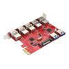 Адаптер платы расширения PCI-E на 5 портов USB 3.0 и 2 порта USB 3.0 со встроенным разъемом RJ45 1 Гбит/с VIA