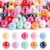 10/30/50pcs Acrylic Beads Ab Rainbow Color Block Bubble Gum Beads Inlay Beads DIY Bead Hairband Bracelet Pen Bag Chain Jewelry Making