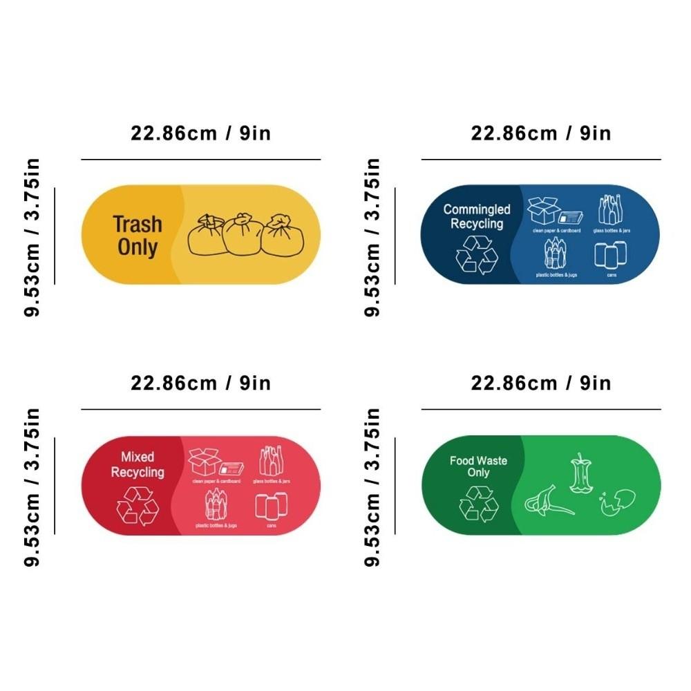 Сортировка отходов Переработка Наклейка на мусорный бак Водонепроницаемая клейкая Смешанная переработка Наклейка Виниловые наклейки с логотипом Наклейка-этикетка на мусорный бак