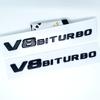 2017 Flat Letters G63 G65 V8 Biturbo V12 Biturbo Emblem for Mercedes Benz W463 Car Side Fender Trunk Nameplate Logo Sticker UO2