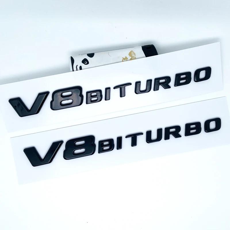 2017 Flat Letters G63 G65 V8 Biturbo V12 Biturbo Emblem for Mercedes Benz W463 Car Side Fender Trunk Nameplate Logo Sticker UO2