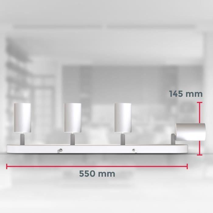 Светодиодный потолочный светильник - B.K.LICHT - 4 лампы - Поворотный - GU10 - Матовый белый