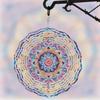 3D Mandala Flower Wind Chime Vibrant Metal Kinetic Hanging Sculpture Colorful Petal Design for Indoor Outdoor Garden Decor Room Decoration
