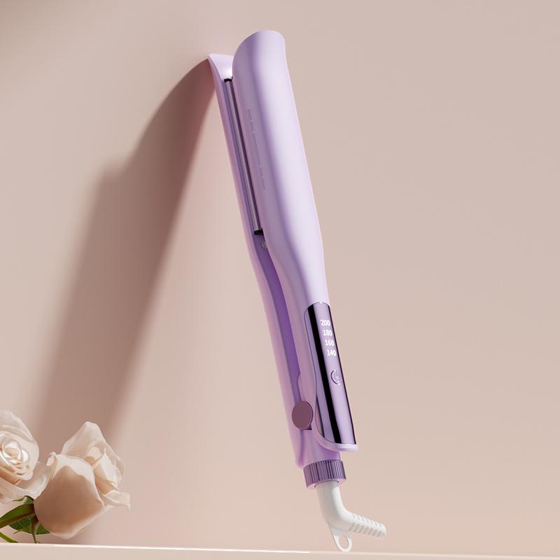 2-in-1 Hair Straightener Curling Iron Ceramic Plate Negative Ion Wide Plate Temperature Adjustable Hair Straightener